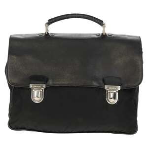 Prada Nylon Leather Business Bag Black